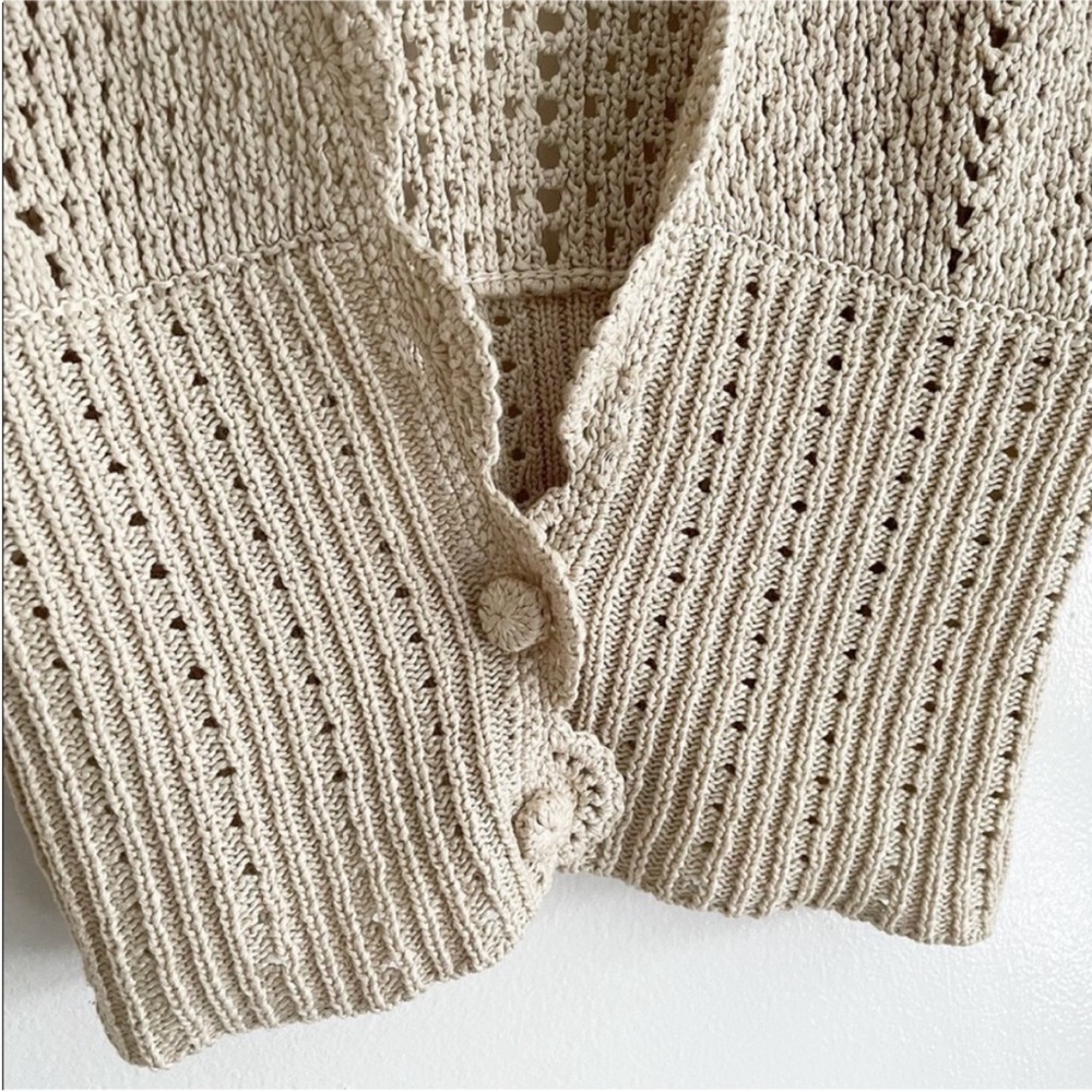 Aritzia Wilfred Le Frou 100% cotton Open knit Cardigan NEW - Picture 6 of 12